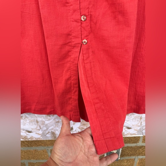 Mille resort and travel coral smocked waist button front midi skirt size medium - Picture 4 of 11